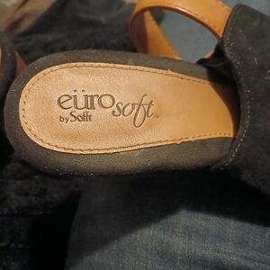 Eurosoft by Sofft Black and Tan Mules